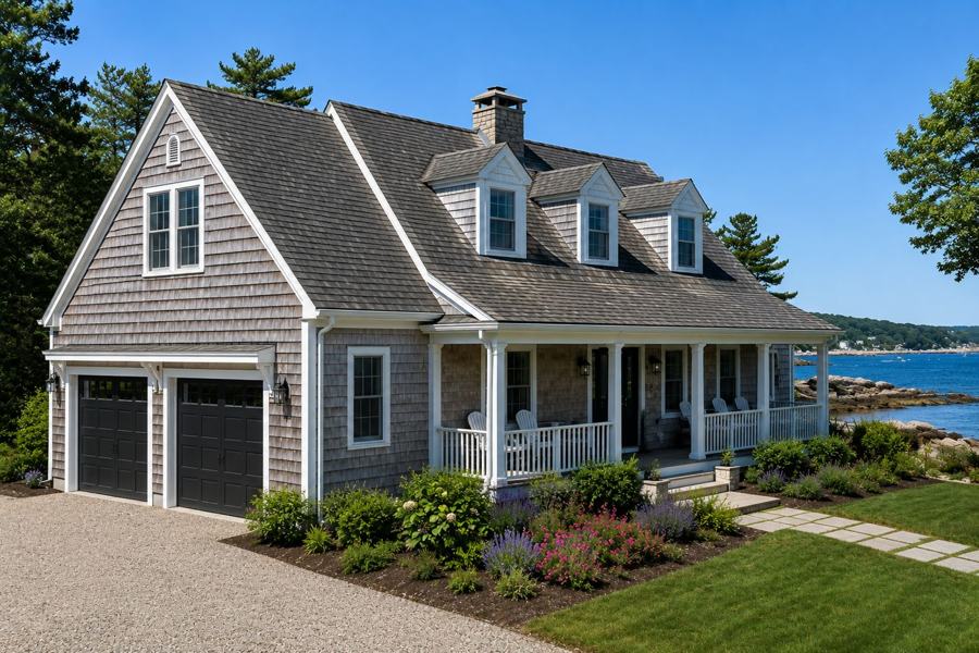 Bar Harbor home before roof replacement